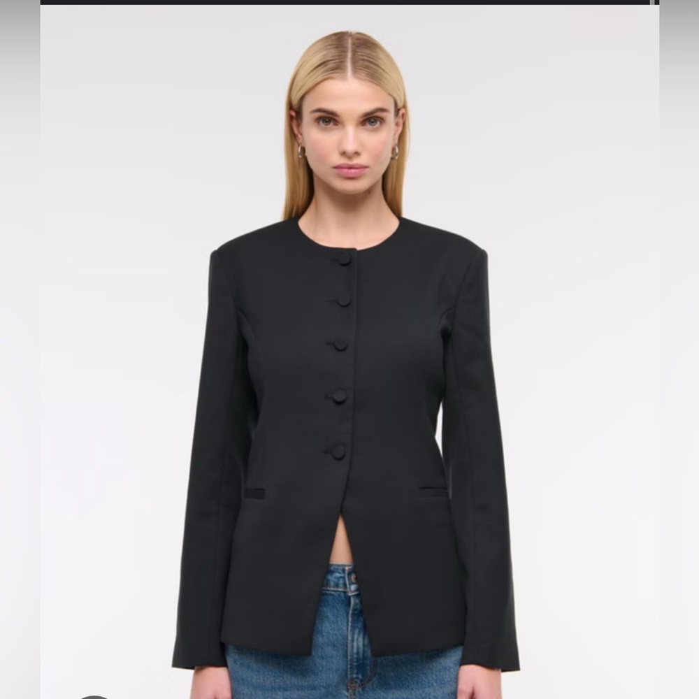 Abercrombie & Fitch Black Collarless Blazer! SOLD OUT! BNWT size small!